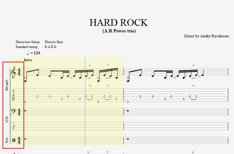 多音轨模式乐谱界面