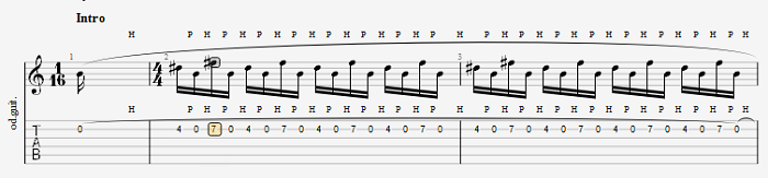 《Thunderstruck》部分乐句
