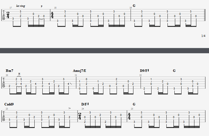 《Back Home》变奏部分（第19-25小节）