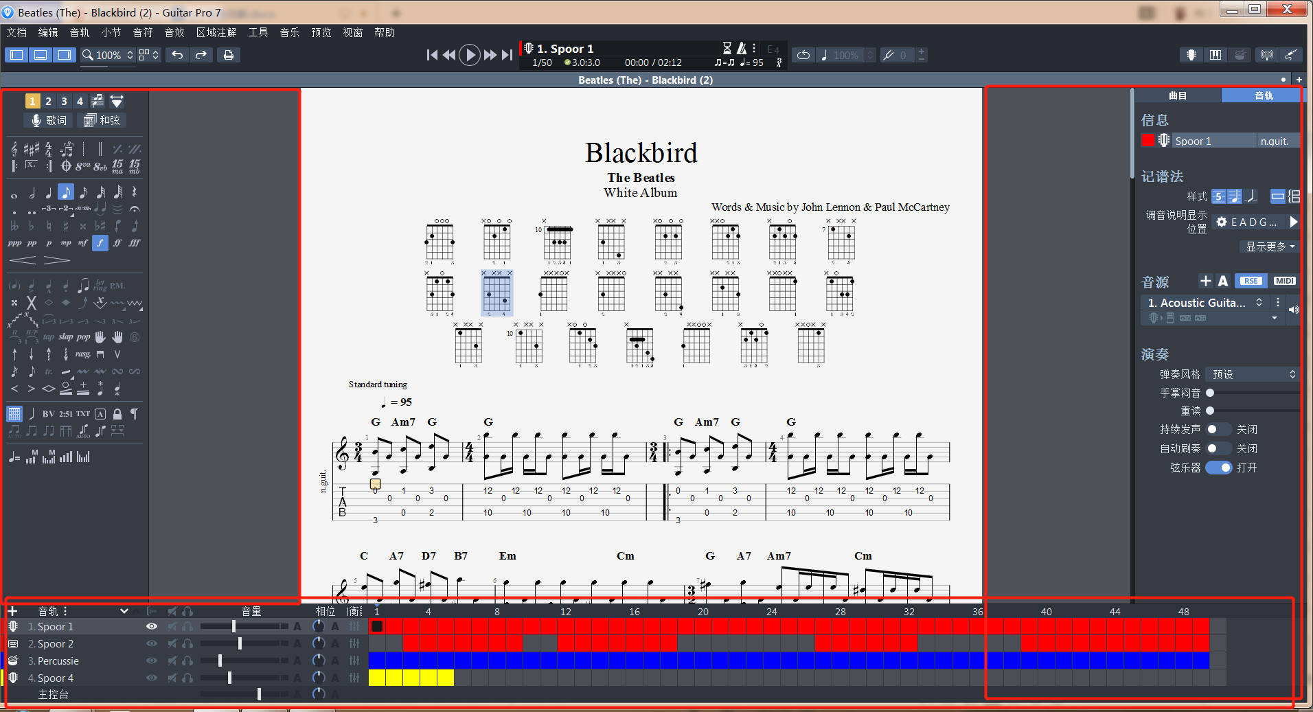《Black bird》曲谱