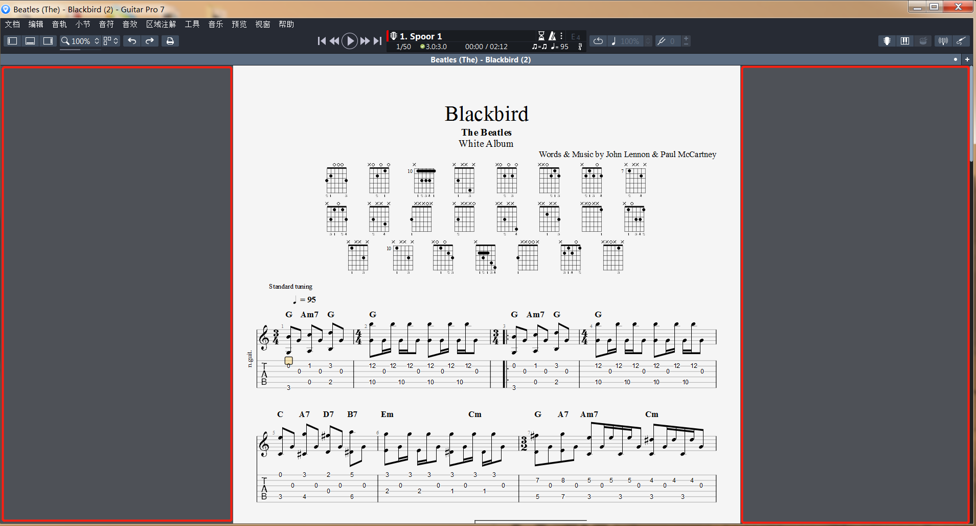 《Black bird》去除功能栏曲谱