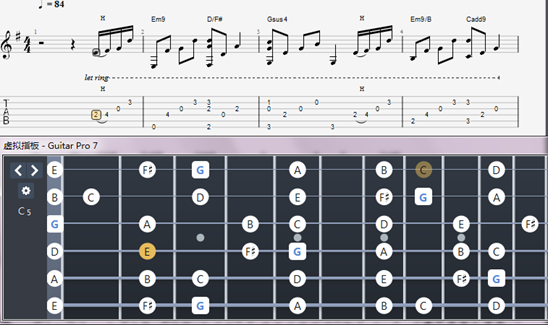吉他指板音阶图