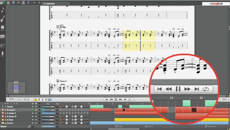 教你如何识别Guitar Pro乐谱的播放显示