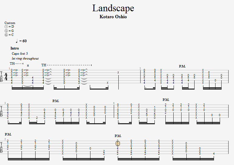 《Landscape》部分曲谱