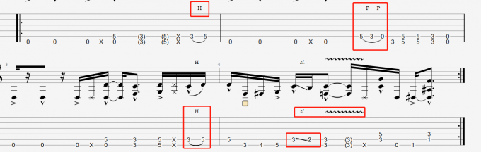 六线谱演奏技巧符号