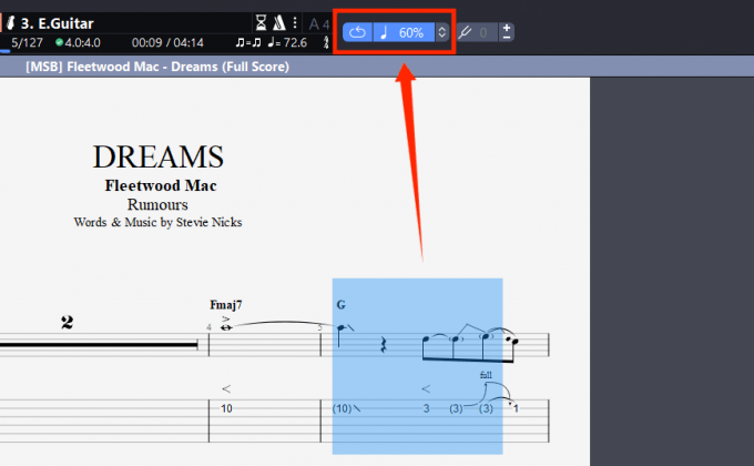 Guitar Pro慢速循环播放功能